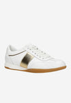 Wojas White and Golden Leather Sneakers | 4634379