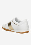 Wojas White and Golden Leather Sneakers | 4634379