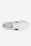 Wojas White and Golden Leather Sneakers | 4634379