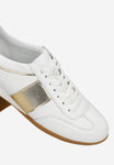 Wojas White and Golden Leather Sneakers | 4634379