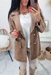 Camel Alpaca Coat with Golden Buttons | 22ZH2250-CAM