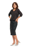 Women's Elegant Black Shirt with Sparkling Decoration | BD2500-034