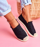 Women's Black CC Espadrilles Slip-On Flats | 5RQ43