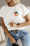 White T-Shirt with Citrus Print | FL-74