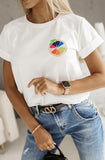 White T-Shirt with Citrus Print | FL-74