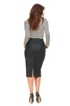 Black Eco Leather Skirt  | SD4500-001