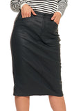 Black Eco Leather Skirt  | SD4500-001