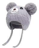 Winter Tied Beanie with Double Pom Pom ~ 1-3 years | 44/467