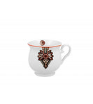 White Retro Porcelain Mug with Highlander Pattern - KUBEK z PARZENICA 500 ml | 3782