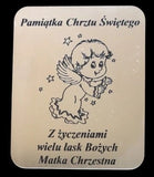 Silver Laminated Engraved Plate with Angel - Baptism | GRAVER0-5