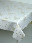 Christmas Round Table Cloth with Golden Christmas Tree Pattern 51.18 in | Marion-130-RoGoldCHR