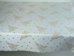 Christmas White Double Sided Table Cloth with Golden Christmas Tree Pattern | Marion-RecGoldCHR