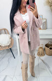 Dusty Pink Alpaca Coat with Golden Buttons | 22ZH2250-DP