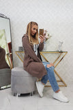 Cappuccino Hooded Sweatshirt with Zip |8924-C