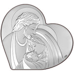 Silver Heart Shaped Holy Family Gift | DS143/1