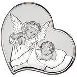 Heart-Shaped Silver Guardian Angels Gift 3.14 in x 3.14 in | DS51/1