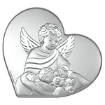 Heart-Shaped Silver Guardian Angels Gift 3.14 in x 2.75 in | 6771/1