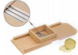 Large Natural Solid Hardwood Triple-Bladed Cabbage Shredder | 46A-SZAT-L