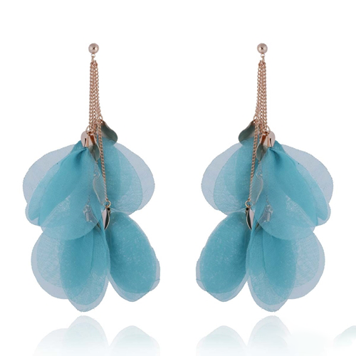 Light Blue Resin Stone and Pearl Stud Earrings – PAYA