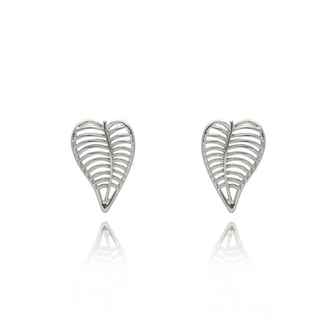 Yvon Silver Heart Leaf Earrings | E00723