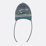 Dark Gray Beanie with Cat and Dog Print, 0-12 months | 36/012-DG