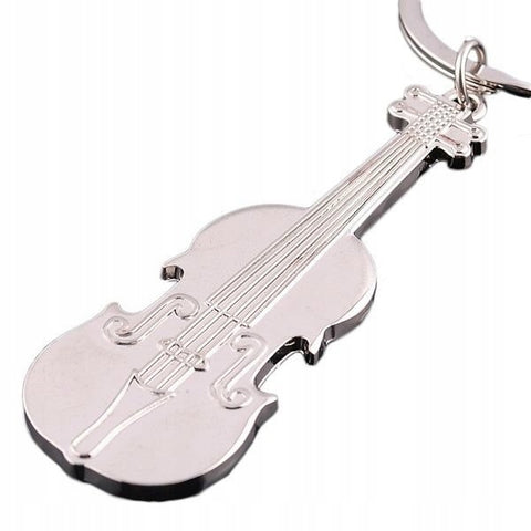 Silver Violin Keychain | GB-053