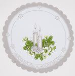 Christmas Round Gray Accent Table Cloth | DA1358