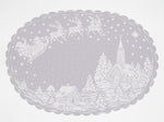 Christmas Modern Gray Accent Table Cloth with Santa Print | DA1366-G