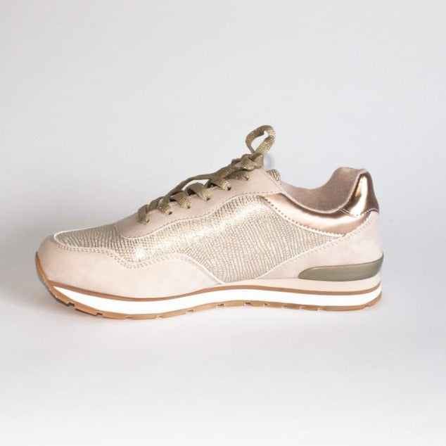 AC Women's Beige Sneakers | 124/21-BE – Luxahaus Beyond