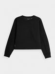 4F Women's Black Crop Top Sweatshirt | BLD037-20S