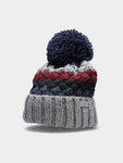 4F Men's Insulated Beanie with Wool and Navy Blue Pompom | 14-92M