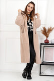 Light Brown Straight Cut Hooded Alpaca Coat | 311B2-LBR