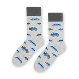 Steven Men's Gray Socks with Cars Pattern | ART-084XR001