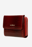 Wojas Red Embossed Leather Zip Around Wallet | 91021-35