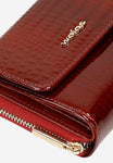 Wojas Red Embossed Leather Zip Around Wallet | 91021-35