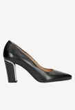 Wojas Black Leather High Heels with Silver Detail  | 35044-51