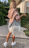 Light Pink Knitted Hooded Cardigan | LINDA