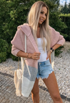 Light Pink Knitted Hooded Cardigan | LINDA