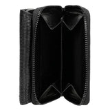 Wojas Black Leather Zip Around Wallet with Decorative Embossing | 91021-51