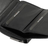 Wojas Black Leather Zip Around Wallet with Decorative Embossing | 91021-51